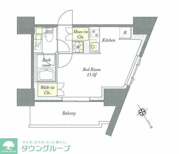 プライムメゾン板橋(ワンルーム/14階)の間取り写真