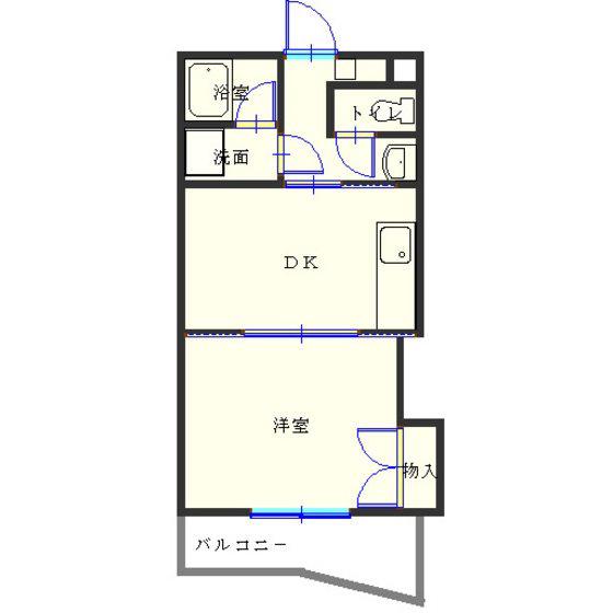 GIARDINO(1DK/3階)の間取り写真