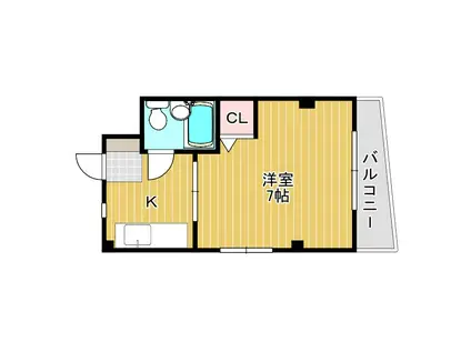 サニーハイツ(1K/2階)の間取り写真