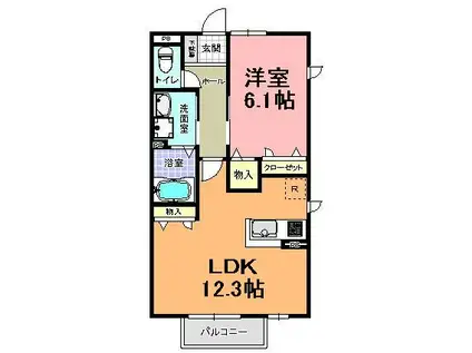 シャーメゾン・MS(1LDK/1階)の間取り写真