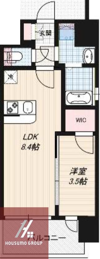 LUMINOUS三国本町(1LDK/2階)の間取り写真