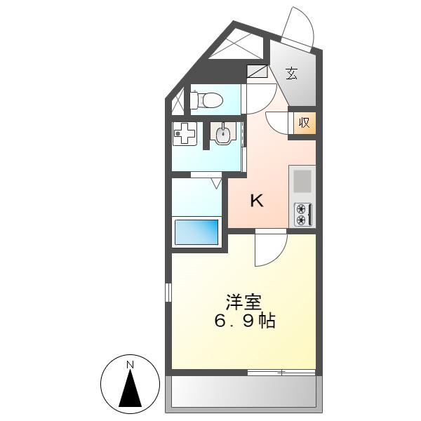 KマンションつるまいII(1K/5階)の間取り写真