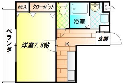 ボワリジェールOKA(1K/3階)の間取り写真