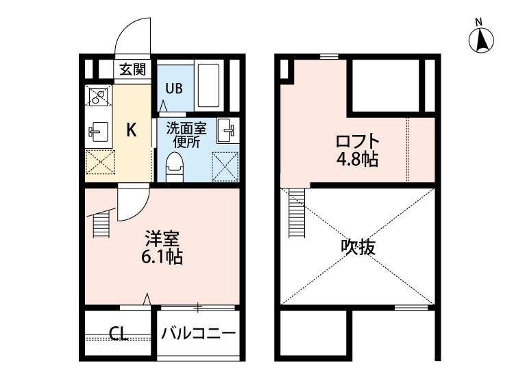 REVE野並(1K/2階)の間取り写真