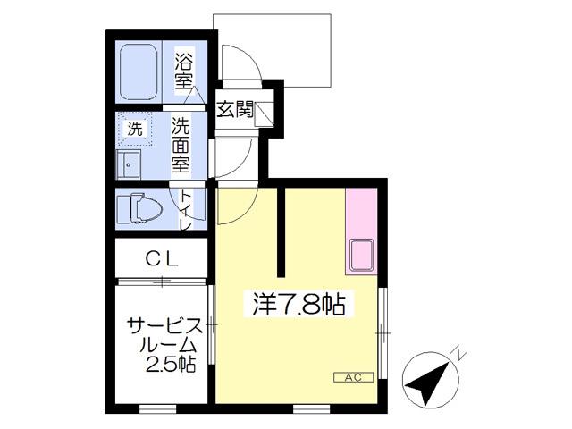 ＪＲ東北本線 盛岡駅 バス乗車時間：15分 最寄りバス停で下車 徒歩7分 2階建 築12年(1SK/1階)の間取り写真