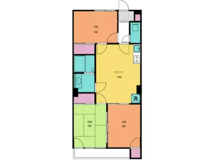 ワイエムパレス(3LDK/3階)の間取り写真