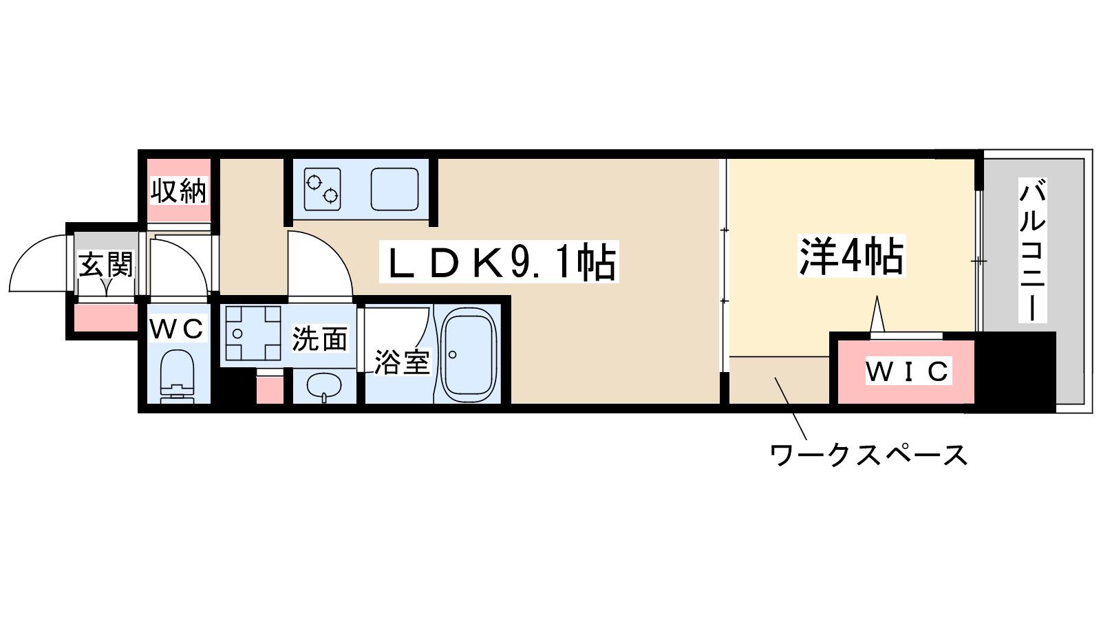 アーバネックス梅田中崎町(1LDK/11階)の間取り写真