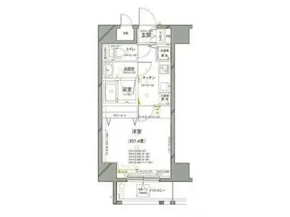 ガリシアヒルズ六本木(1K/8階)の間取り写真