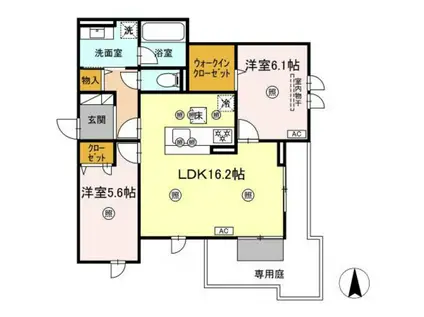 LUVERIA(2LDK/1階)の間取り写真