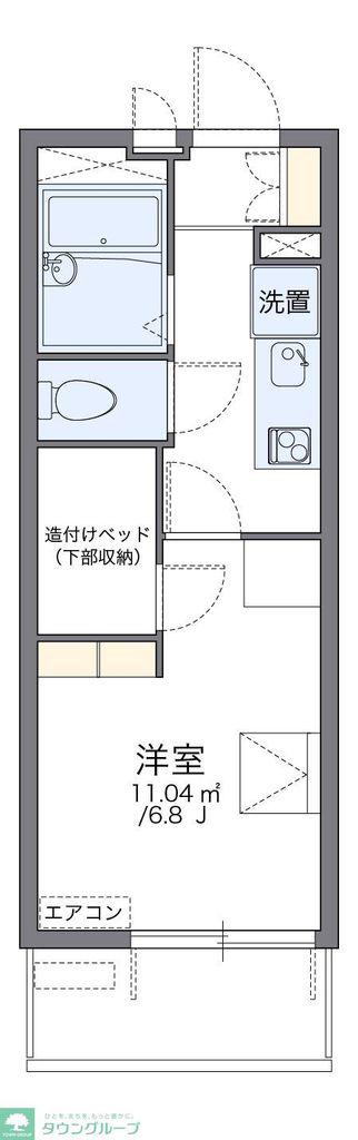 レオパレスエムズ柏(1K/1階)の間取り写真