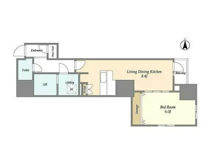 プレール・ドゥーク錦糸公園前(1LDK/2階)の間取り写真