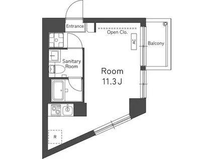 BELLEVIAGE SHINJUKU ベルヴィアージ新宿(ワンルーム/5階)の間取り写真