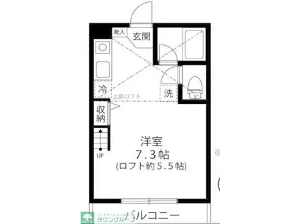 メゾン・ド・リラ(ワンルーム/2階)の間取り写真