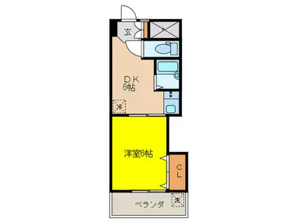 吉村ハイツ(1DK/2階)の間取り写真