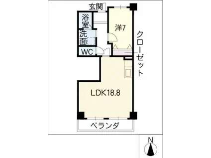 ウィン・コート白川(1LDK/5階)の間取り写真