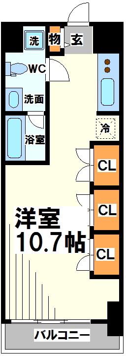 パークフラッツ永福町(1K/3階)の間取り写真