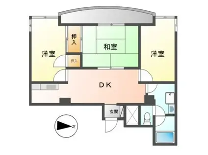 コスモスハイツ(3DK/2階)の間取り写真