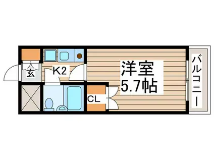 ジョイフル南林間第2(1K/2階)の間取り写真