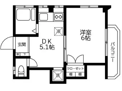 エトワール本所(1DK/3階)の間取り写真