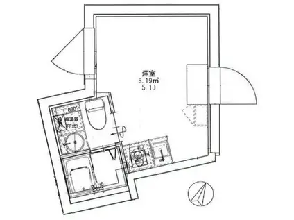RSC目黒(ワンルーム/3階)の間取り写真