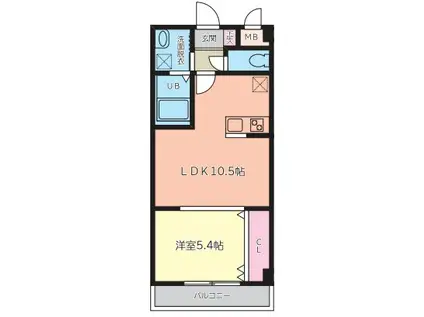 シャルマンエトワールII(1LDK/2階)の間取り写真