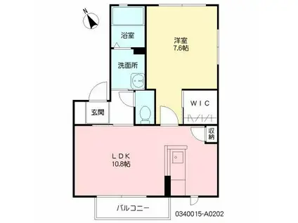 プリマヴェーラ(1LDK/2階)の間取り写真