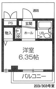 ラルーナ(1K/2階)の間取り写真