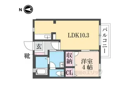 ベルドールZEZE(1LDK/2階)の間取り写真