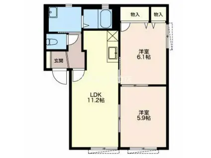 シャーメゾン・SAKURAIH棟(2LDK/1階)の間取り写真