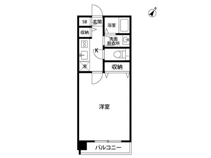 ファーストクラス中央インター(1K/3階)の間取り写真