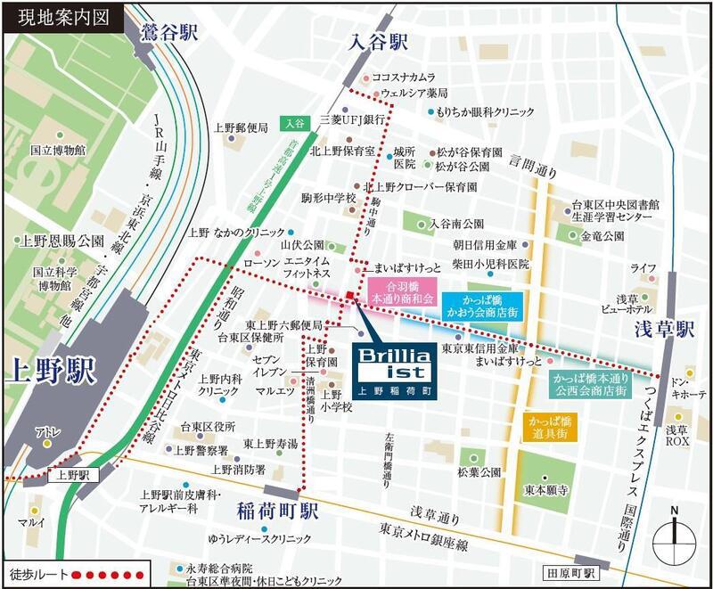 BRILLIA IST 上野稲荷町(1DK/10階)の間取り写真