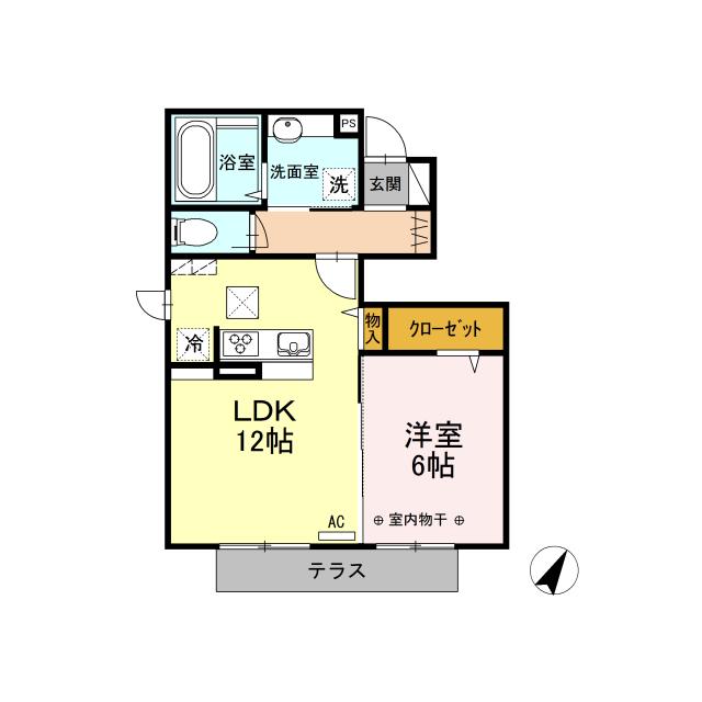 D-ROOM KAFUU RESIDENCEA(1LDK/1階)の間取り写真