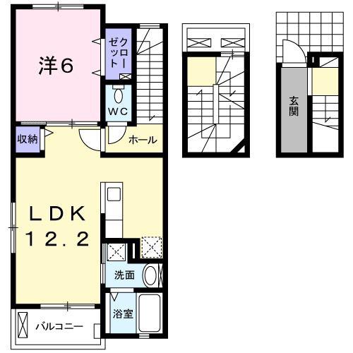 シュティル ラフレシール(1LDK/3階)の間取り写真