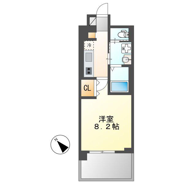 COZY川名本町(1K/2階)の間取り写真