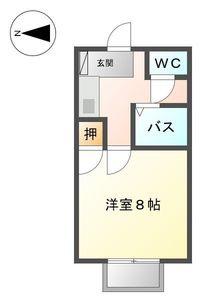 メルシーY&K(1K/2階)の間取り写真