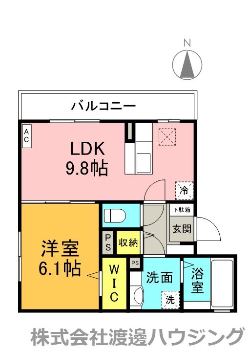 グランドソレイユ (1LDK/1階)の間取り写真
