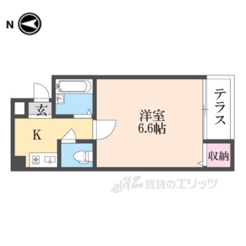 エクセレント二条(1K/1階)の間取り写真
