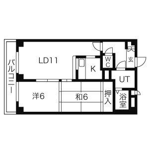 シンシア平岸(2LDK/6階)の間取り写真