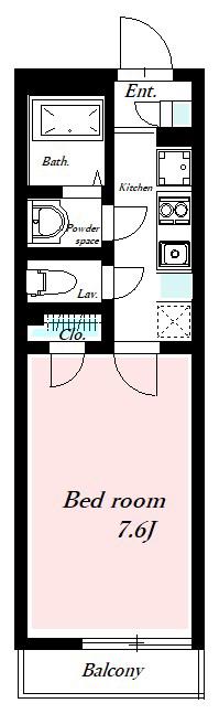レオネクストヴィラージュ(1K/4階)の間取り写真