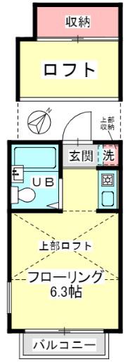 メゾンフレール(ワンルーム/2階)の間取り写真