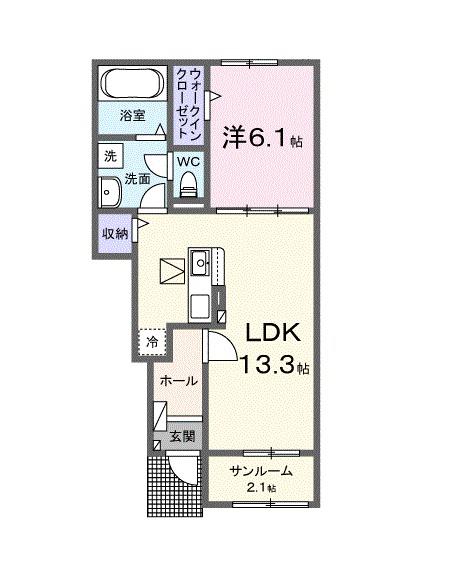 フェリーチェ(1LDK/1階)の間取り写真