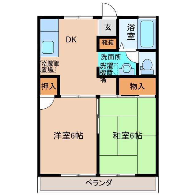 リファインドハウス(2DK/2階)の間取り写真