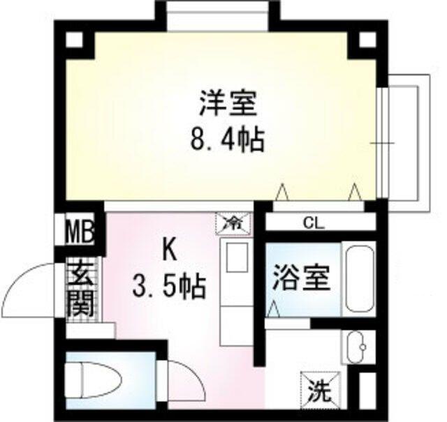 アルムダイワ(1K/3階)の間取り写真