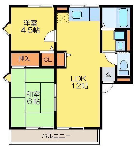 レトアB(2LDK/2階)の間取り写真