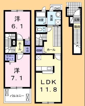 ブランドール(2LDK/1階)の間取り写真