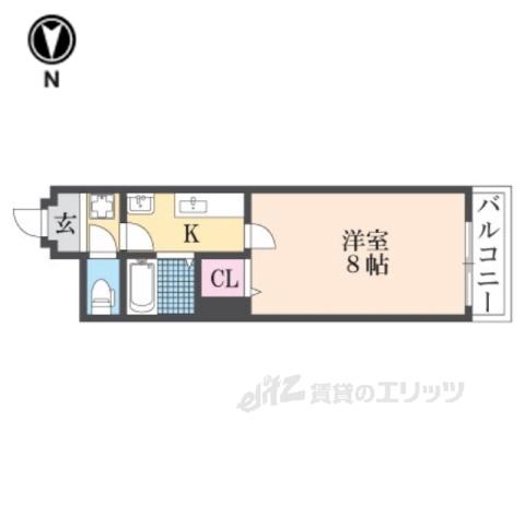 ビレイユ眞英四条柳馬場パート2(1K/5階)の間取り写真