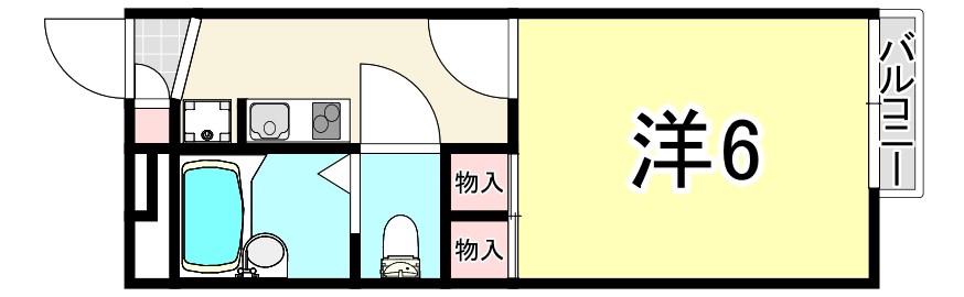 レオパレスウィル鳴尾(1K/2階)の間取り写真