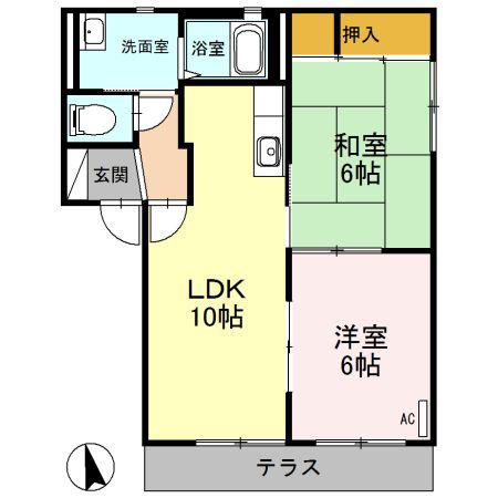 ポートストーク D(2LDK/1階)の間取り写真