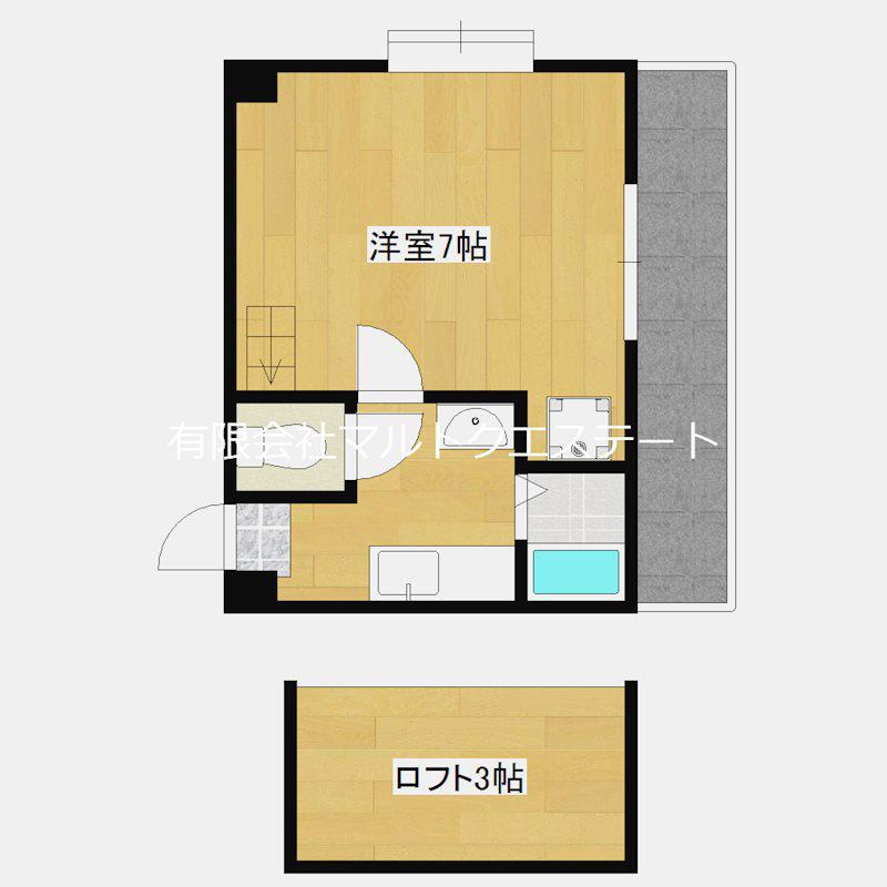 グランビュー武(1K/3階)の間取り写真