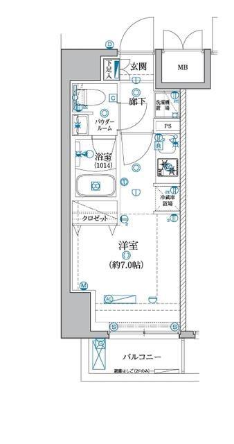 アルテシモ グレアス(ワンルーム/2階)の間取り写真